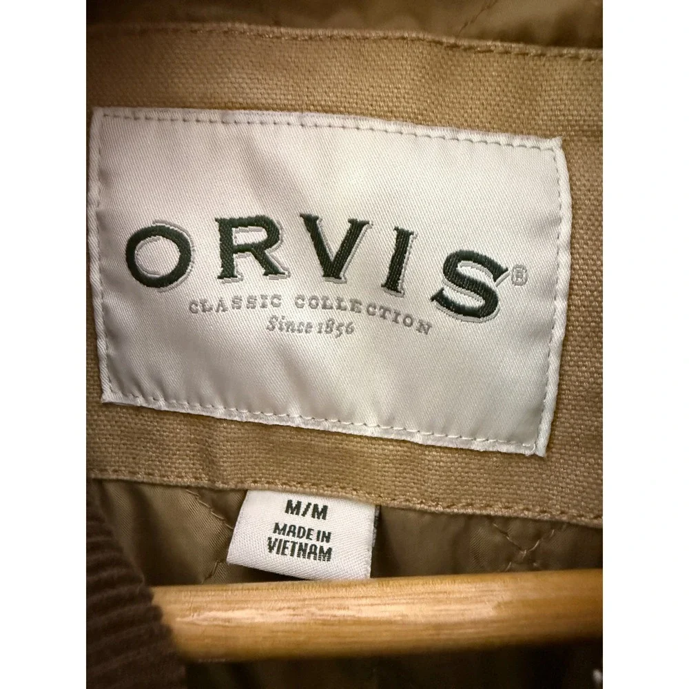 Orvis Barn Coat Jacket Tan Corduroy Collar Quilted Lining Mens M - Picture 4 of 6